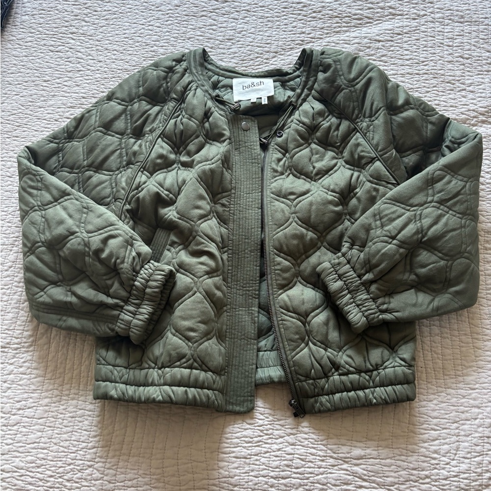 ba&sh Olive Quilted Lady Jacket